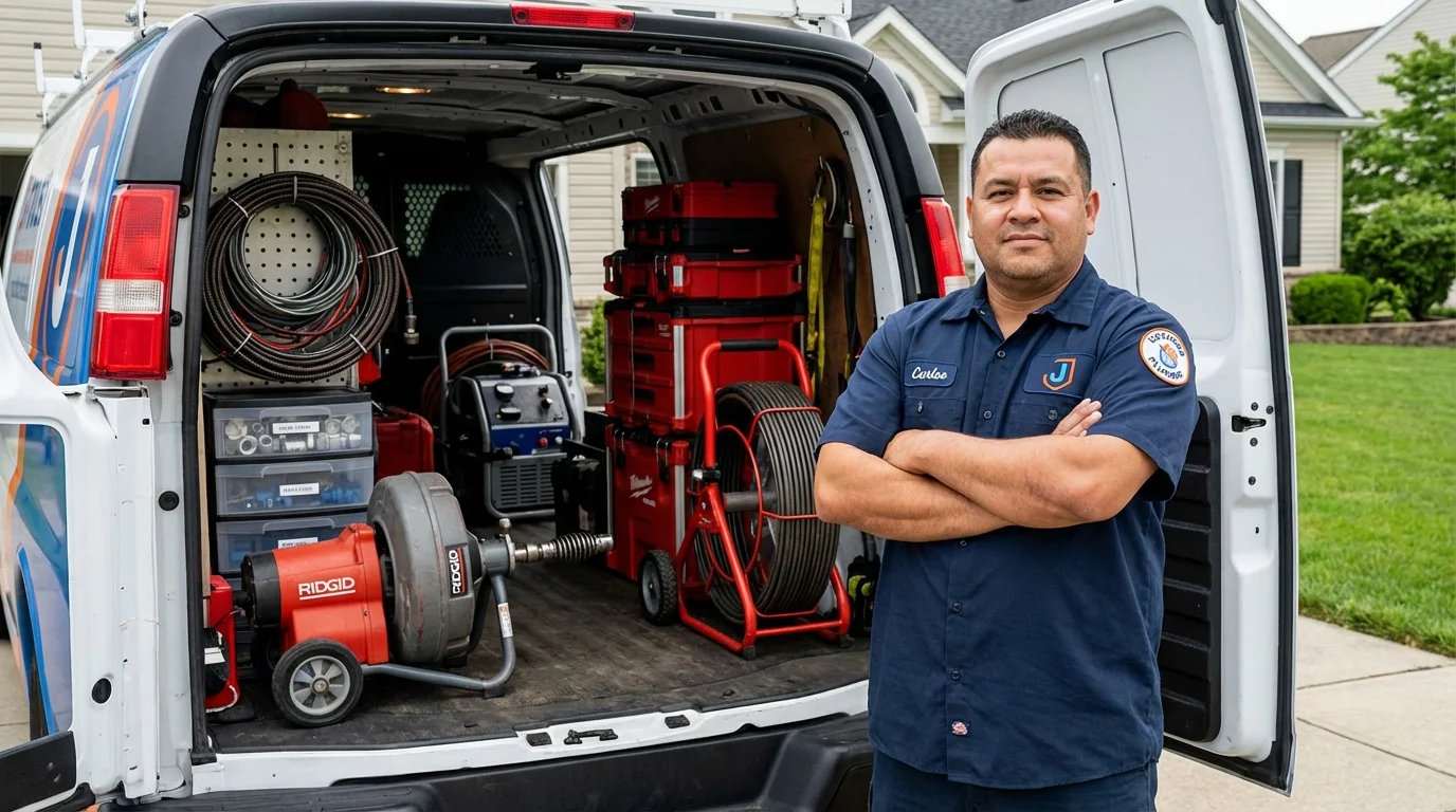 Professional drain cleaning equipment and Johns Plumbing LLC plumber in Cedartown