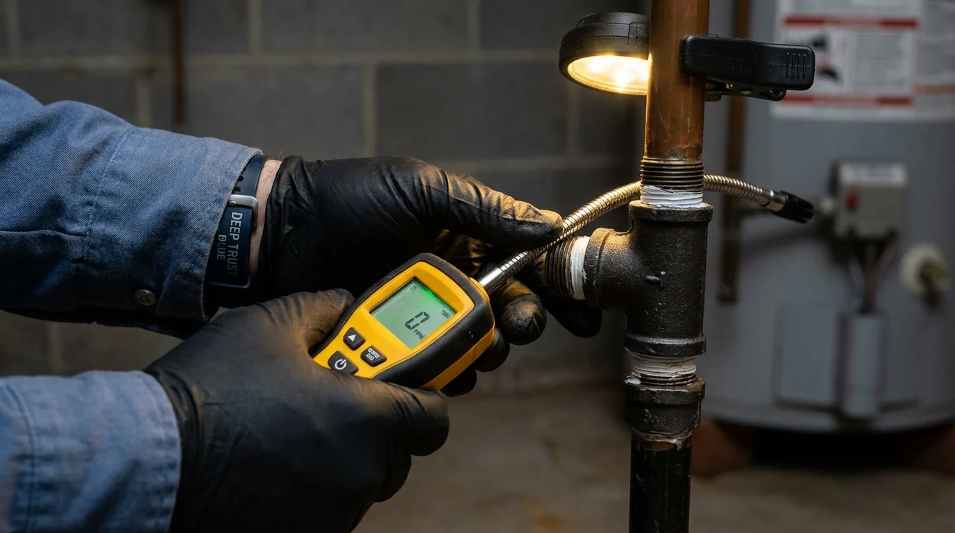 Gas leak detection with electronic sniffer by Johns Plumbing LLC in Cedartown