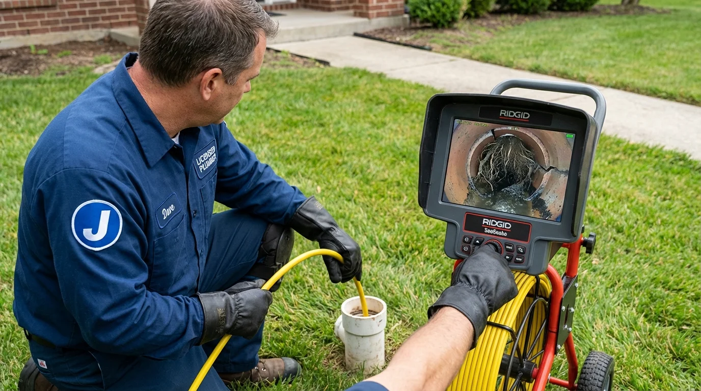 Sewer camera inspection being performed by Johns Plumbing LLC in Cedartown
