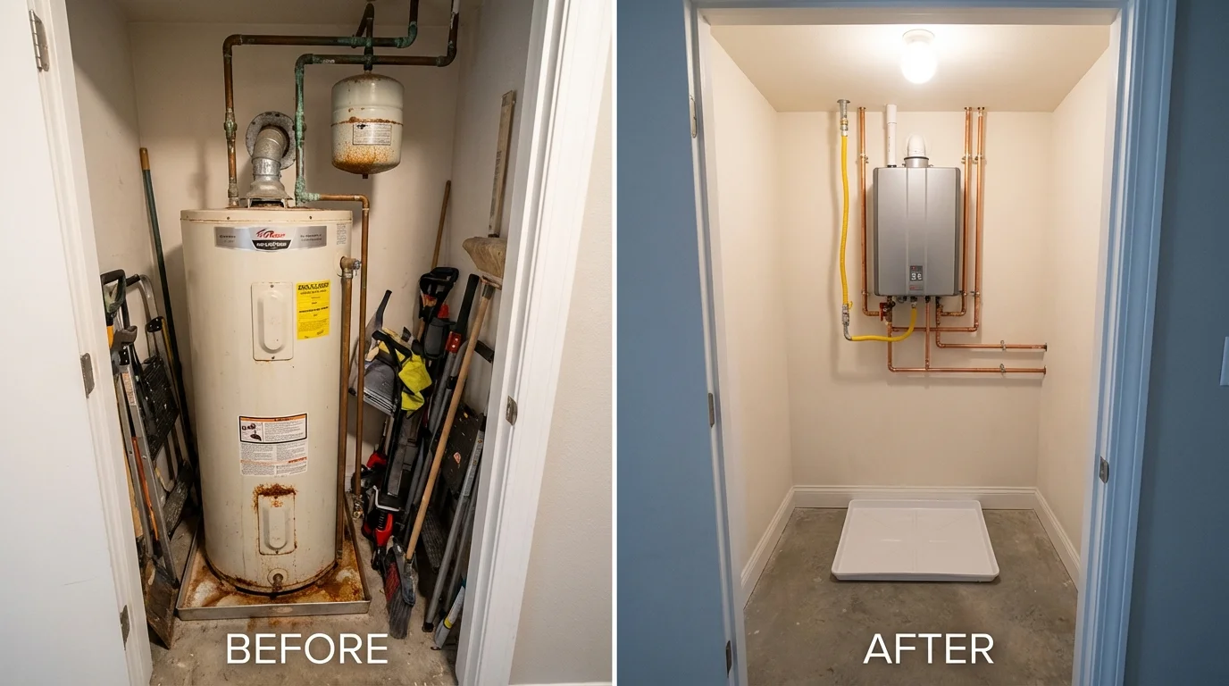 Tank water heater versus wall-mounted tankless unit comparison for Cedartown, GA homeowners